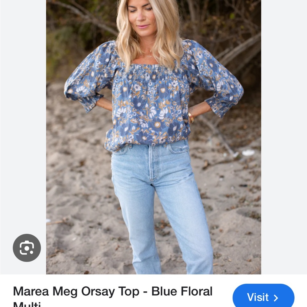 MAREA
Meg Top Blue Indigo Orsay Floral Print